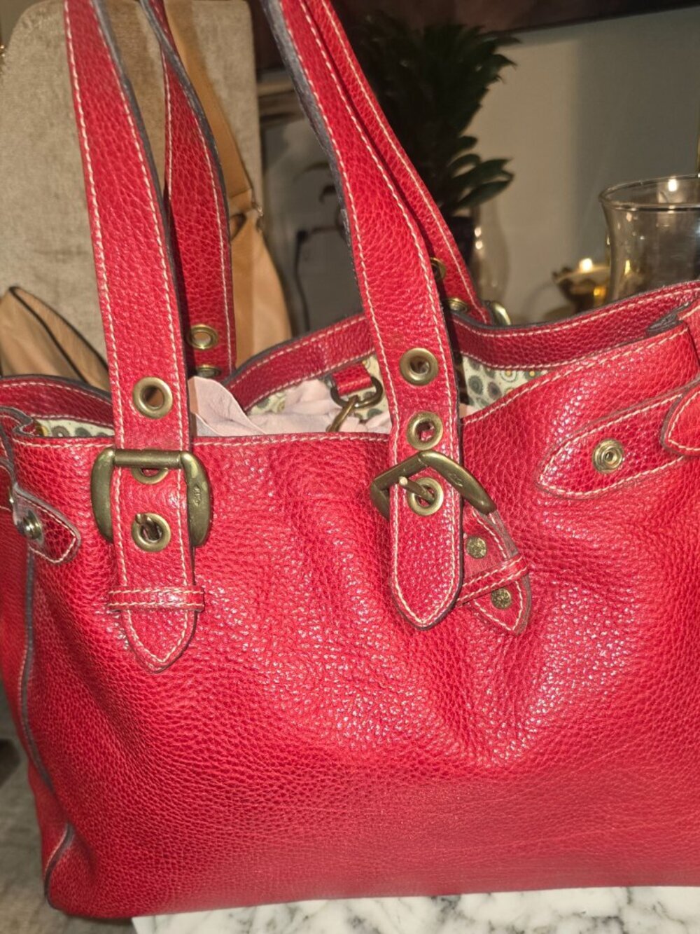 Vintage J&M Davidson Red Leather Handbag - Picture 2 of 16
